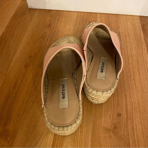 Matt & Nat slip on pink vegan leather espadrille wedge sandals size 38 - Picture 6 of 8